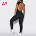 open back jumpsuit black